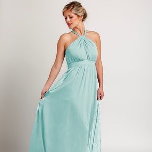 Halter Floor Length Chiffon Dress